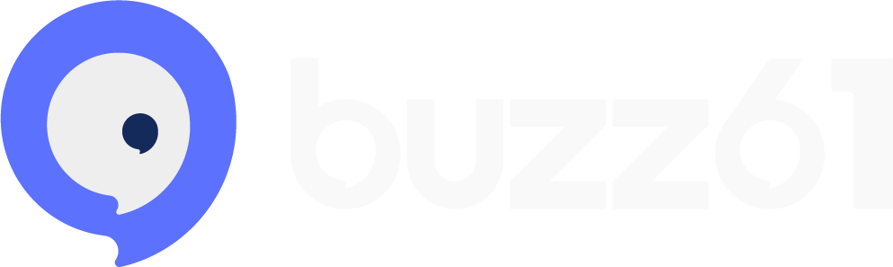 Logo Buzz61 Centered Purple and White